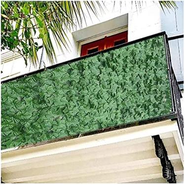 Imagem de Tela de privacidade para varanda cerca de privacidade de plástico, tela de hera de folha verde, painéis de parede de plantas artificiais, pano de fundo decorativo para cerca de jardim de varanda com