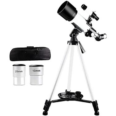 Imagem de Telescópio para iniciantes astronômicos e crianças, telescópio refrator HD de 70 mm com suporte ajustável e suporte de telefone, lente totalmente revestida