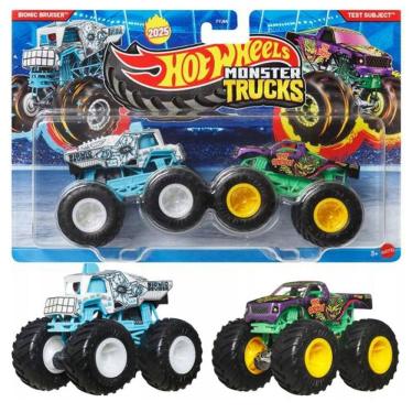 Imagem de Carrinhos Hot Wheels Monster Trucks - Bionic Bruiser vs Test Subject MATTEL