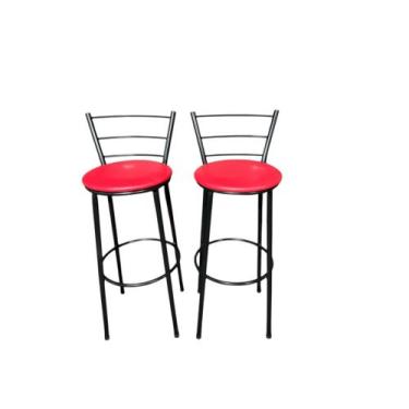 Imagem de Kit 2X Banquetas Para Cozinha Gourmet Com Encosto E Estofado Confortav