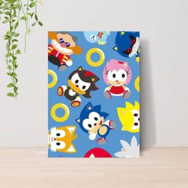 Imagem de Quadro Decorativo Sonic Infantil A4  Placa MDF 16 - Lomi Art