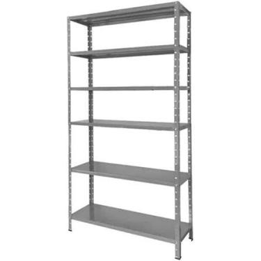 Imagem de Estante Prateleira Aço Aparador Livros 6 Bandejas 90cm Grafite Romero