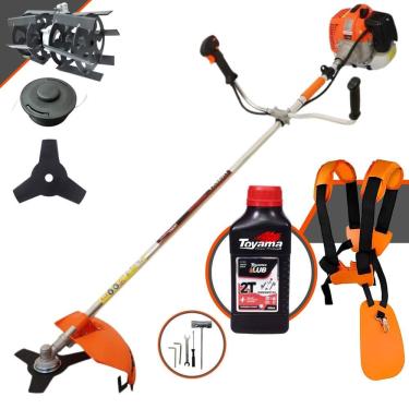 Imagem de Roçadeira Vulcan VR620-H À Gasolina 62cc 3HP Alta Rotação e Performance Com Carretel Nylon + Faca 3 Pontas + Enxada Rotativa + ÓLEO TOYAMA 2 Tempos