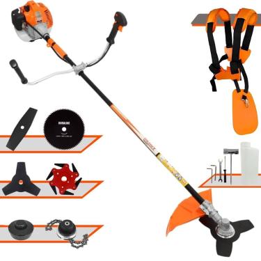 Imagem de Roçadeira Multifunções Vulcan VR520H À Gasolina 2T 52cc 10.000rpm 2,5HP 6 Opções de Corte Com Facas 2 Pontas, 3 Pontas, 6 Pontas, 80 Dentes e Trimmer