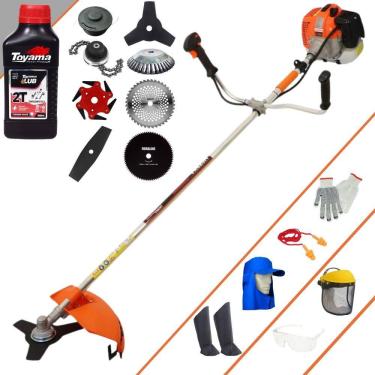 Imagem de Roçadeira Vulcan VR620-H 62cc 3HP + Facas 2 Pontas, 3 Pontas, 6 Pontas, 40 Dentes de Vídea, 80 Dentes, Trimmer e Escova de Aço + EPI + ÓLEO TOYAMA
