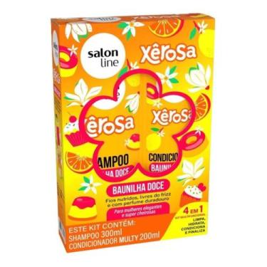Imagem de Kit Shampoo 300ml + Condicionador 200ml Xêrosa Baunilha Doce Salon Lin
