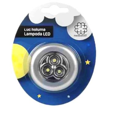 Imagem de LUMINÁRIA MINI 3 LED, PILHA, TOUCH (PRATA)