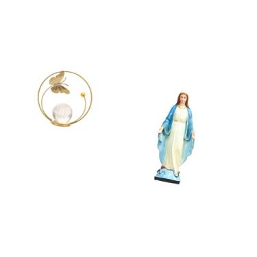 Imagem de Fenteer Escultura de Metal em Forma de Bola, Ornamento de Mesa, Estátua, Suporte para Corredor, Lareira, Quarto, Sala de Estar, Escritório, Religioso, Jesus,