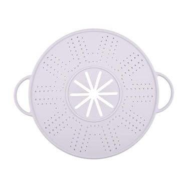 Imagem de Llazsybz Tampa de Silicone Antiderramamento, Resistente Ao Calor, Coador Multiuso, Pegador de Panela com Alça Dupla, Roxo