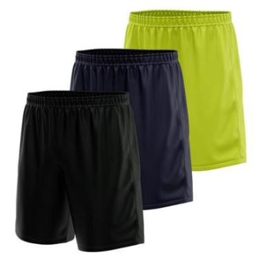 Imagem de Kit 3 Calção Short Futebol Basquete Vôlei Bermuda Dry Treino Academia-Masculino