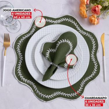 Imagem de Jogo Americano Sousplat Bordado Em Dourado Realeza 2 Lugares - Santos 