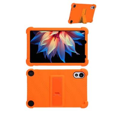 Imagem de Capa para tablet Blackview ZENO 1 de 20 cm, capa protetora FJIASTB de silicone macio para crianças com suporte ajustável, à prova de quedas (laranja)