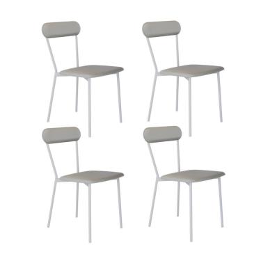 Imagem de Cadeira Vintage Emília Fixa C-4 Pes 450 X 505 X 810 Mm C-4 Un. Pés Brancos. Cn.saturno Off White Cn.saturno Off White