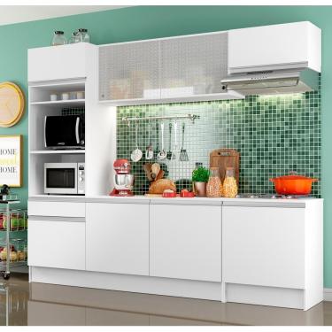 Imagem de Cozinha Topazio com Armário Balcão Tampo Branco Madesa