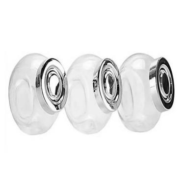 Imagem de JOGO 3 POTE DE VIDRO COM TAMPA TEMPERO CONDIMENTO