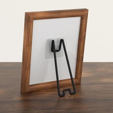 Imagem de Suporte adesivo para moldura, cavalete de metal com autoadesivo para exibição de fotos, para porta-retratos de 18 a 26 cm de altura (preto, pequeno)