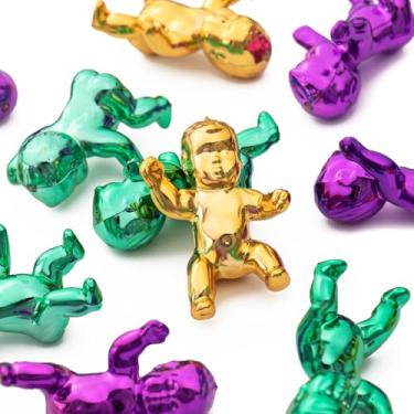 Imagem de 24Pcs King Cake Babies, 1.2Inch Mini Plastic Babies Shower Cake Decorations, Ice Cube My Water Broke Baby Shower Games, Tiny Little Baby Figurines for Mardi Gras Party Favors