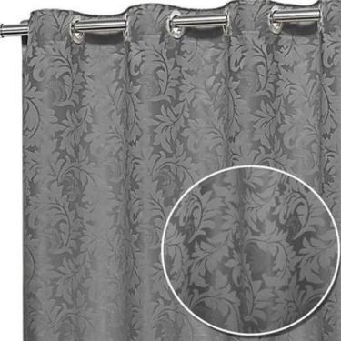 Imagem de Cortina Sala Semi Blackout Tecido Jacquard Cinza 2,00X1,70 - B.F Confe