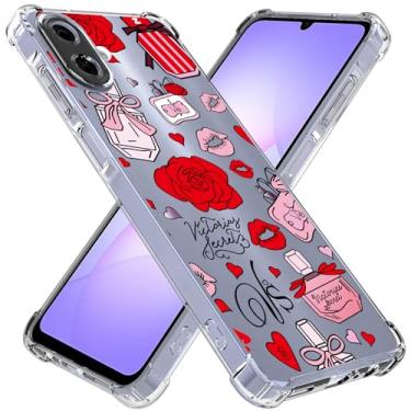 Imagem de Smileray Capa para Samsung Galaxy A07: Capa transparente unissex à prova de choque flexível TPU Slim Fit transparente para celular Galaxy A07 (vermelha)