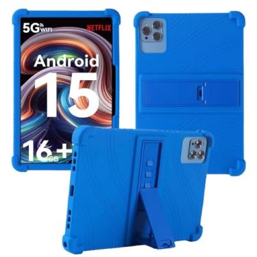 Imagem de Capa para tablet Android de 10,1 polegadas para Callsky-Tab Cpad 10, capa universal de silicone macio para tablets aiprotablet C20e/Moderness MB1001/DOOGEE U10/Onn de 10,1 polegadas (azul)