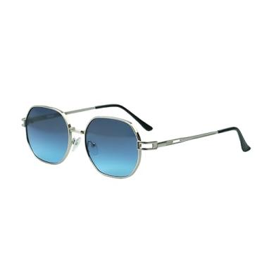 Imagem de Óculos de Sol Unissex Moda para Masculino e Feminino, Oitogonal de Moda, Lentes Degradê com Proteção UV, Design Poligonal Clássico Retrô, Estilo Moderno e de Moda (Azul)