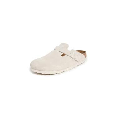 Imagem de Birkenstock Tamancos femininos Boston macios, Branco antigo, 38