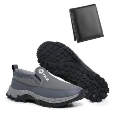 Imagem de Sapato Social Masculino em Couro Premium, Preto, Oxford Casual Formal, Solado Antiderrapante, Todas as Estações, com Carteira (Cinza, BR, Adulto, Numérico, 37)