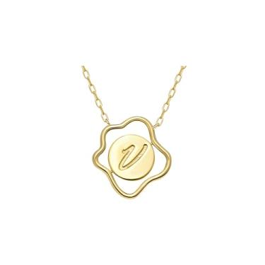 Imagem de CRITI RORA Colar de diamante cultivado em laboratório para mulheres, colar giratório banhado a ouro S925 com pingente de sol e lua, presente de joia feminina, presente de aniversário para ela, 18