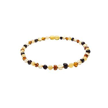 Imagem de Colar de âmbar genuíno do Mar Báltico feito com mistura polida de 34 cm (13,4 polegadas)