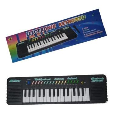Imagem de Piano Teclado Musical Infantil Microfone Eléctrico Karaokê(PRETO) - To