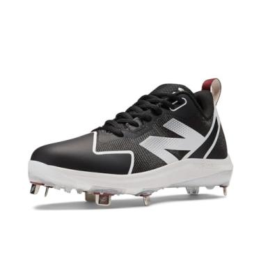 Imagem de New Balance Tênis feminino FuelCell Romero Duo V2 Metal Softball, Preto/branco, 7