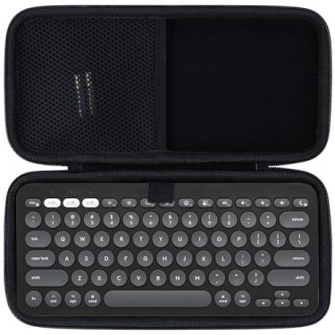Imagem de Lebakort Capa rígida compatível com teclado Bluetooth sem fio Logitech Pebble Keys 2 K380s K380 K810 K811 (capa grafite)
