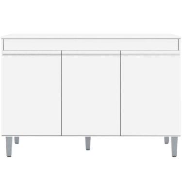 Imagem de Balcão De Pia Para Cozinha 120 Cm Kadu 3 Portas Branco