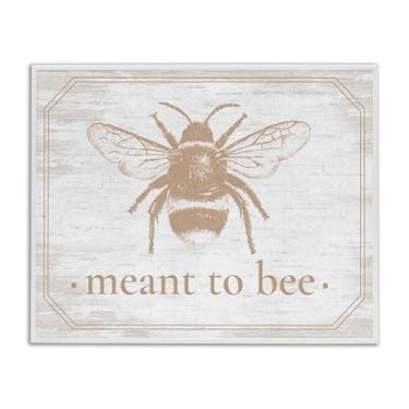 Imagem de Stupell Industries Meant To Bee Arte giclée emoldurada preta com borda rústica, design por Lettered and Lined, 11 x 14