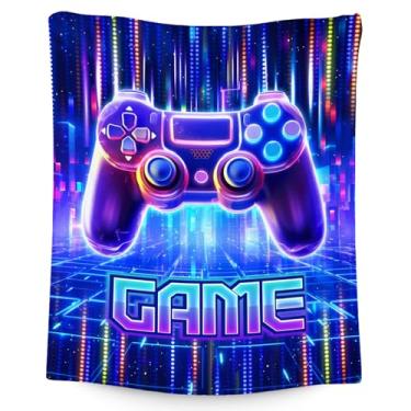 Imagem de Cobertores para meninos - Presentes legais para jogadores - 127 x 152 cm aconchegante flanela macia para jogos para sofá, sofá