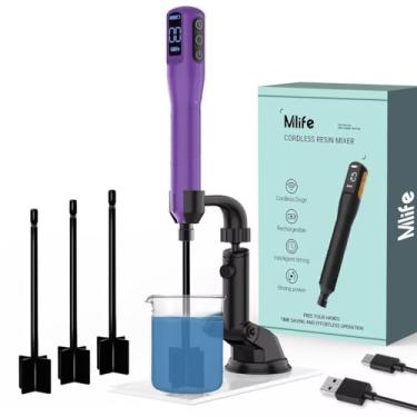 Imagem de Mlife Misturador de resina atualizado, agitador elétrico de resina epóxi, misturador de tinta e misturador de resina epóxi temporizado para resina epóxi, mistura de silicone, moldes de resina,