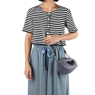 Imagem de Flanela Cinza Portátil Respirável Pet Hamster Transportadora Saco para Pequenos Animais de Estimação Cobaia Esquilo Chinchila Viagem Saída (Grande)