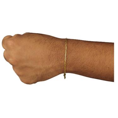 Imagem de Pulseira Fina Tijolinho De Moeda Antiga Quina 1 Milimetro