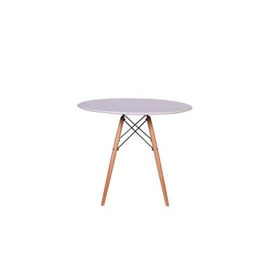 Imagem de Mesa Redonda Eames Eiffel Wood 100cm Branca