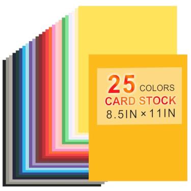 Imagem de Cartolina colorida de 21,6 cm x 28 cm, 25 suprimentos coloridos para fazer cartões, papel de impressão de cartolina de 180 g/m29,5 kg para impressora, convites, álbuns, artesanato, decoração (25