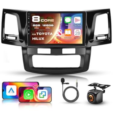 Imagem de 8 núcleos 6G 128G para Toyota HILUX 2005-2014 rádio Android 9 polegadas tela sensível ao toque sem fio Carplay Android Auto, Driauto Car Stereo para Toyota Upgrade Bluetooth DSP Navegação GPS WiFi FM
