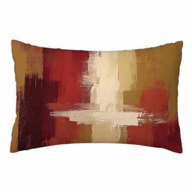 Imagem de Nicokee Capa de almofada, arte abstrata, ferrugem, pintura, fronhas, poliéster, decorativa, para sofá, quarto, sala de estar, tamanho Queen 50 x 76 cm