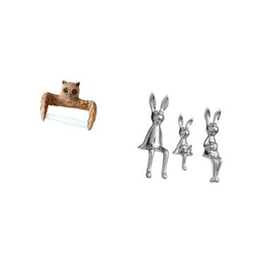 Imagem de Fenteer Suporte de Papel Higiênico Criativo de E, Organizador de Toalhas, Escultura de Animal de Desenho Animado, Dispensador de Rolo de Fácil I