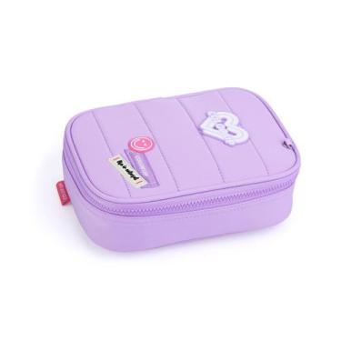 Imagem de Estojo Box Feminino Escolar com Divisória Organizador Grande - Seanite