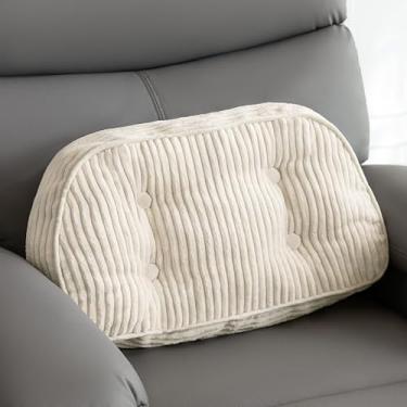 Imagem de HIGOGOGO Almofada de apoio lombar para cadeira reclinável/poltrona/poltrona/cadeira de escritório, almofada de suporte de veludo cotelê tufado para idosos, almofadas reclináveis para descanso das