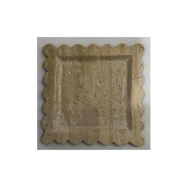 Imagem de Perilla Home Bandeja decorativa de mármore recortada em forma quadrada 25 x 25 x 0,6 cm – Bandeja de pedra travertino natural para mesa de café, banheiro, cozinha, joias, perfume, anel, presente de