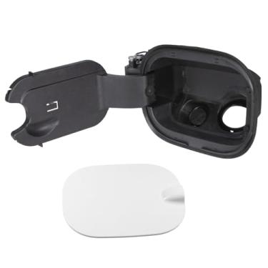 Imagem de RLB-HILON Invólucro de tubo de enchimento de tanque de porta de combustível de gás tipo pino de metal com tampa branca compatível com Chevy Silverado 1500 com cama de 6,6 pés 2019 2020 2021 2022 2023