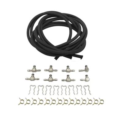 Imagem de Vroelos Kit de linha de retorno do injetor de combustível, 97328733 Kit de trilho de linha de retorno do injetor de combustível com braçadeiras de encaixes apto para Chevrolet GMC Duramax LLY LBZ LMM