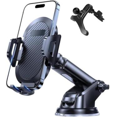 Imagem de IBISTORA Suporte universal 2 em 1 para celular para carro com clipe de sucção giratório, suporte para painel e saída de ar, compatível com iPhone, Samsung e outros smartphones – seguro e ajustável