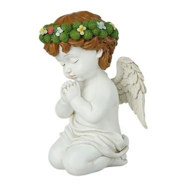 Imagem de Estátua de jardim de anjo | Estátuas de anjo ajoelhado em resina | Decoração de casa para cozinha, Páscoa, quarto, escritórios, festa, sala de estar, mesa de jantar, janela ao ar livre